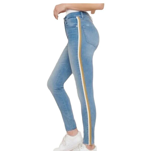 Garage JeansWomens Sz Junior 1 Blue Light Wash Crafting Skinny High Rise Ankle - Picture 1 of 7